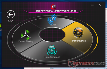 Preset power settings