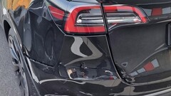 First Model Y from Giga Berlin waited weeks for a bumper job after an accident (image: Drive Tesla)