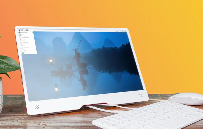 The Raspberry Pi 500 connected to a Raspberry Pi Monitor. (Image source: Raspberry Pi)