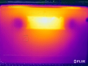 Surface temperatures during the stress test (bottom)