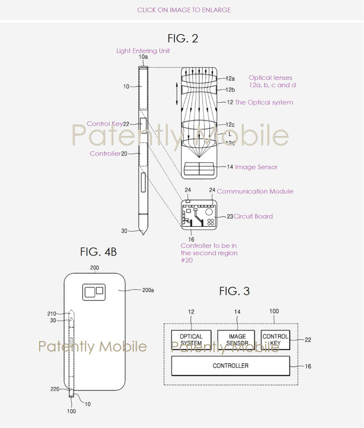 More images from the 'S Pen camera' patent. (Source: Patently Mobile)