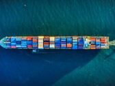 An aerial image of a container ship (Image source: Venti Views via Unsplash; cropped)