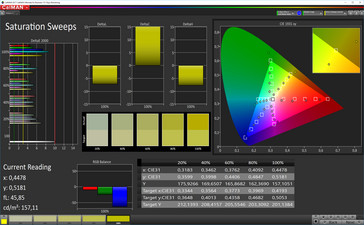 CalMAN: Color Saturation – sRGB target color space