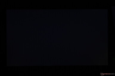 The uneven backlight bleeding is barely noticeable since the display is so dim in the first place
