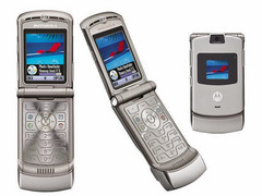 Motorola Razr feature phone with clamshell design