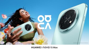 The Huawei Nova 15 Max in blue colorway