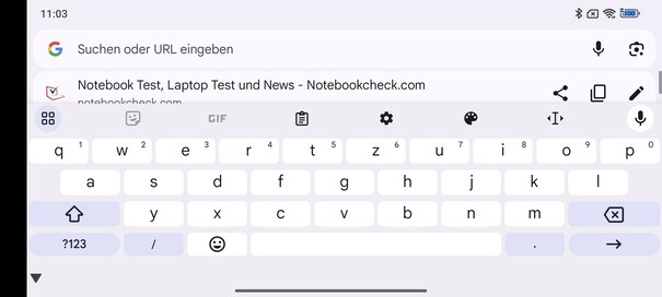 Keyboard in landscape format