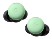The Pixel Buds Pro 2 in its reputed 'Wintergreen' colourway. (Image source: @OnLeaks & Android Headlines)