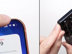 iPhone 17 Pro Max (left) and Galaxy S25 Ultra (right) after a 1-meter drop test. (Image source: PhoneBuff on YouTube, screenshot)