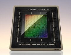 An Ada Lovelace chip laid bare before the camera. (Image source: Nvidia)