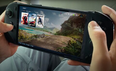 The first Zen 5 and RDNA 3.5 gaming handheld will be available later this week. (Image source: One-Netbook)