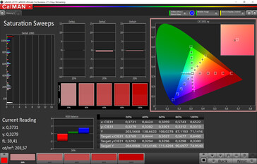 Saturation sweeps (target color space: sRGB)