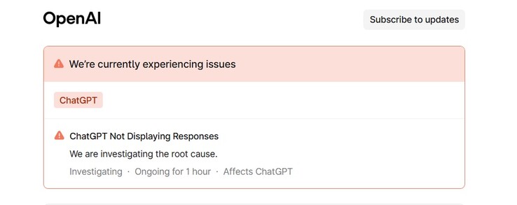 OpenAI has acknowledged the issue. (Image source - OpenAI)