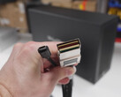 CopprLink has yet to see a wide adoption. Pictured: CopprLink connector next to an USB-C head.