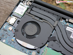 fan and heat pipe on the left