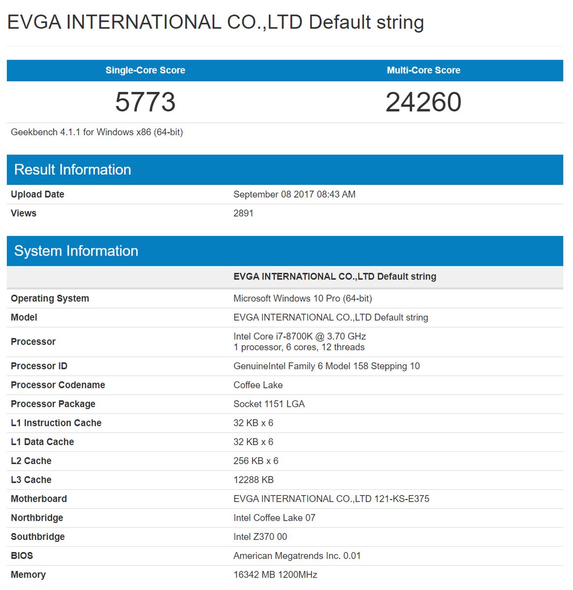 Intel's Core i7-8700K desktop CPU gets benchmarked