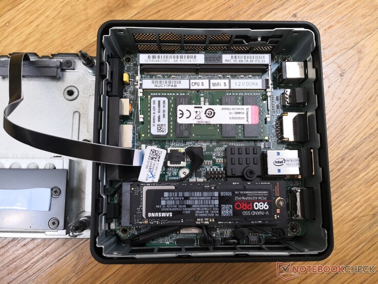 The metal cage reinforcement along the inner sides and corners of the chassis separate the NUC from most other mini PCs