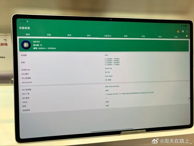 Lenovo SS1101 specifications (image source: Telegram - private group)