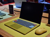 The Lenovo IdeaPad Vibe 14 in "Spicy Gold" with customized keycaps.