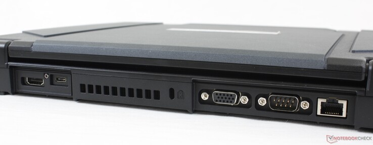 Rear: HDMI, USB-C 3.2 Gen. 2 w/ DisplayPort and Power Delivery, Kensington Lock, VGA, Serial RS232, Gigabit RJ-45