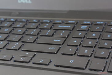 NumPad and Arrow keys are smaller than the main QWERTY keys and they are therefore spongier and more cramped