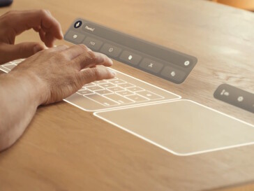 The Meta VR Glasses can project a virtual keyboard onto any flat surface.