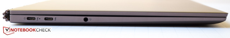 Left side:  USB Type-C Gen. 2 (+ Thunderbolt 3), audio combo-jack