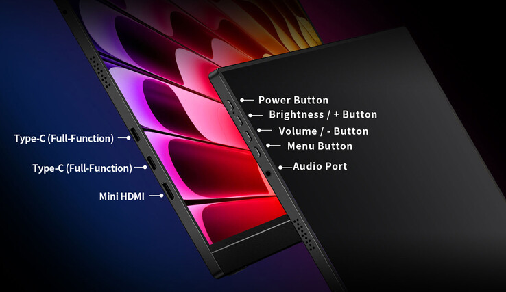 Port config and button layout of the portable monitor