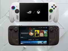ROG Xbox Ally and Steam Deck OLED pictured