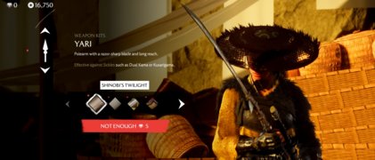 The "Shinobi's Twilight" yari skin (image source: Sony)