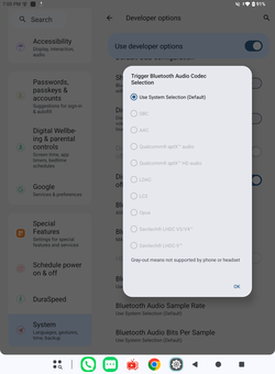 The supported Bluetooth codecs.
