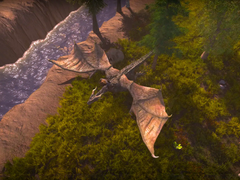 Pictured - an ingame screenshot from Wild Terra 2: New Lands with a dragon alongside a river. (Image source: Wild Terra 2)