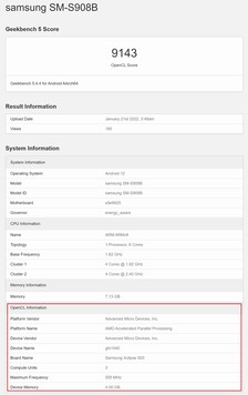 Xclipse 920 on OpenCL. (Image source: Geekbench)