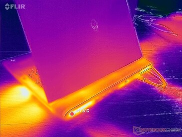 Exhaust is stronger along the right edge of the system than the left edge