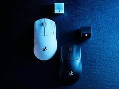 Elecom VM800 gaming mouse in black and white with their respective receivers. (Image source: Elecom)