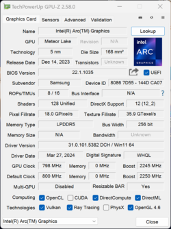 GPU-Z Intel Arc Graphics