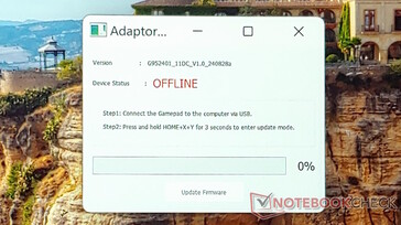 The firmware updater quickly updates the Abxylute S9 in less than five seconds. (Image source: Notebookcheck)