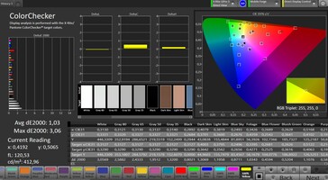 Color accuracy (target color space: sRGB; profile: standard)