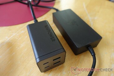 The new 120W charger compared to a 100W ultrabook's power brick...
