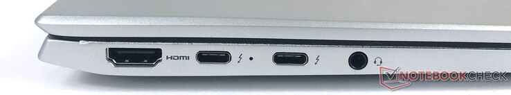 Left: 2x USB-C, 1x HDMI, 1x audio jack