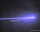 The laser bouncing back and forth (Image source: AlphaPhoenix - screenshot - cropped)