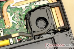The fan is set in a deep well.
