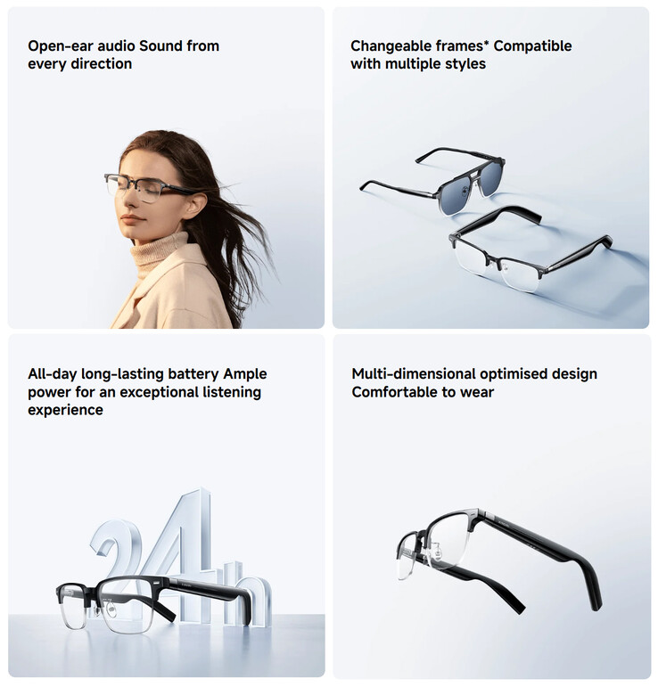 Main highlights of the Smart Audio Glasses (Image source: Xiaomi)