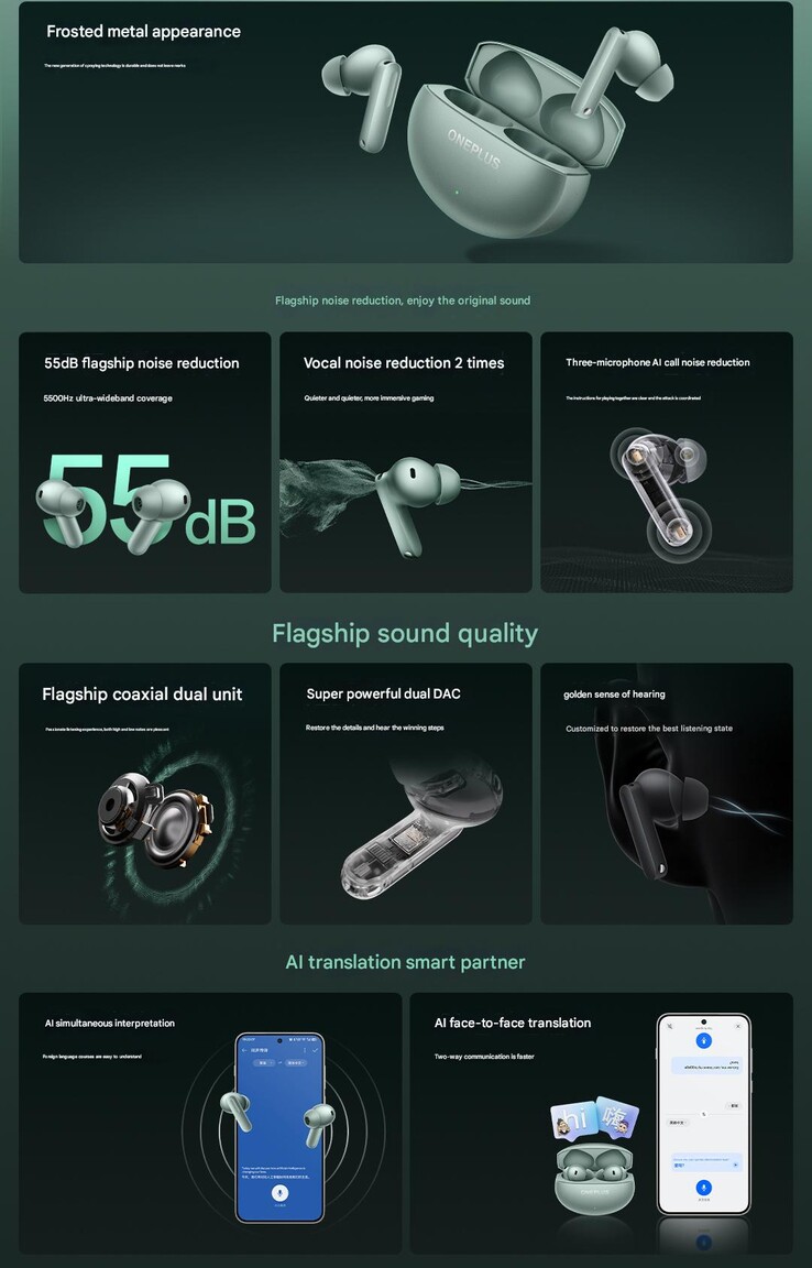 Main highlights of the Buds 4 (Image source: OnePlus - edited)