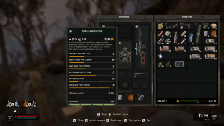 The Cuirass Exosleketon is a great mid-game armour (image source: Anil Ganti, Notebookcheck)