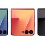 A first real-life image of the Samsung Galaxy Z Flip7 with the packing and cover display turned on is now circulating online. (Image source: Evan Blass)