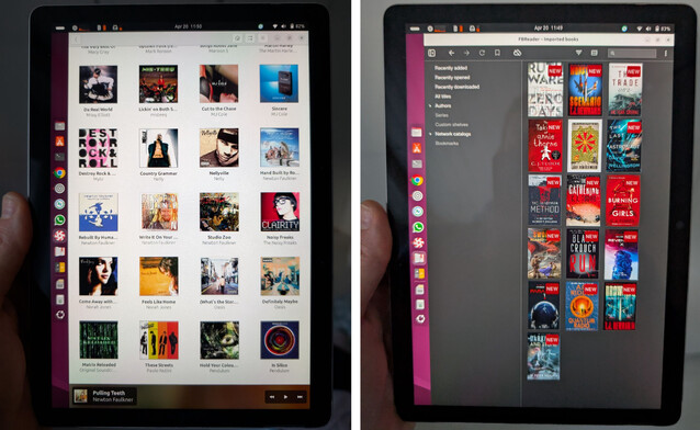 The Surface Go 2 works well as a 2 in 1 when combined with FBReader and Lollipop (Image Source: Notebookcheck)