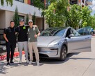 This Tesla Model Y is the first ever vehicle to be delivered autonomously (Image source: Tesla)