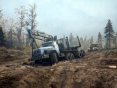 An image from the game MudRunner showing two vehicles. (Image source: Steam)
