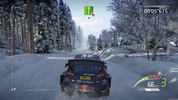 Pictured: A gameplay screenshot from WRC 7: FIA World Rally Championship.